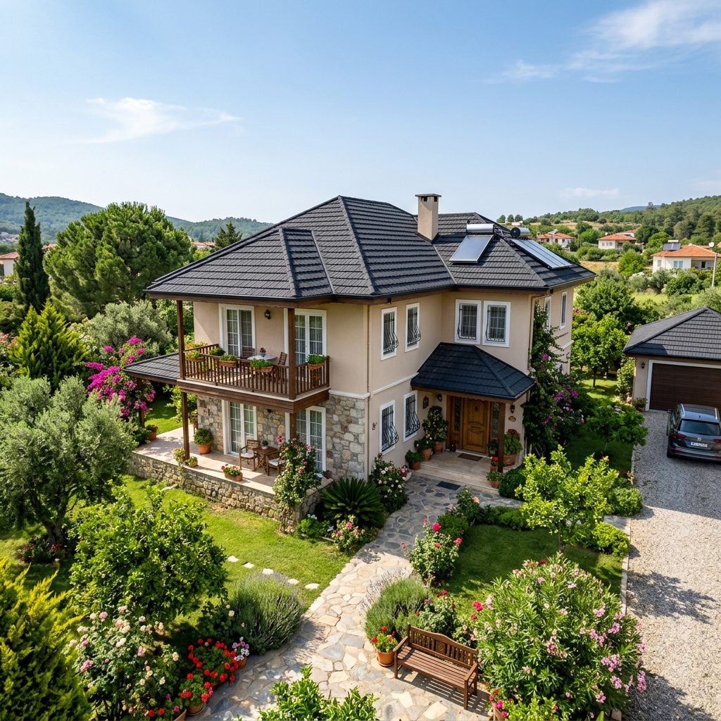 Arduazlı metal kiremitli modern villa 12
